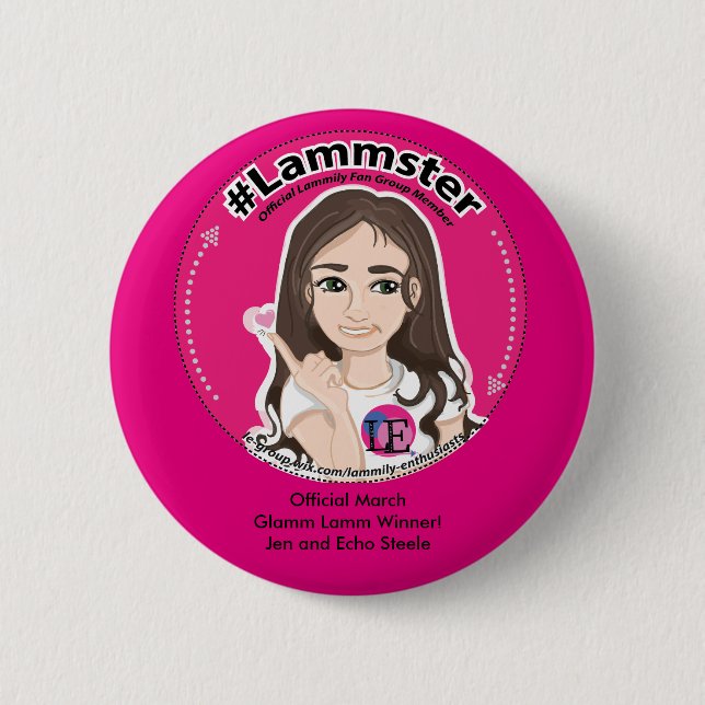 Bóton Redondo 5.08cm Rosa de botão padrão (Frente)