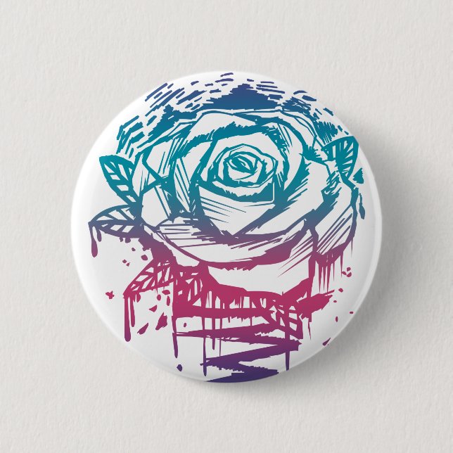 Bóton Redondo 5.08cm Rosa de cor doce (Frente)