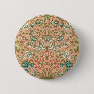 Bóton Redondo 5.08cm Rosa Flor de Jacinto de William Morris Arte