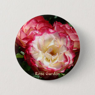 Bóton Redondo 5.08cm ROSA GARDEN BUTTON presentes Rosa White Roses Flor