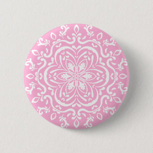 Bóton Redondo 5.08cm Rosa Mandala