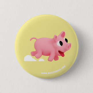 Bóton Redondo 5.08cm Rosa the Pig keep running