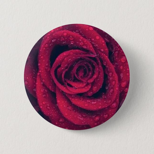 Bóton Redondo 5.08cm rosa vermelha (Frente)