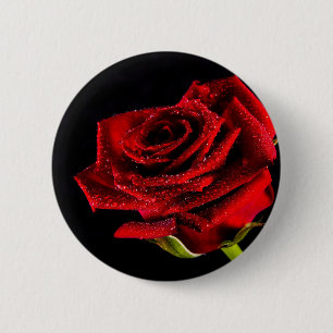 Bóton Redondo 5.08cm rosa vermelha linda