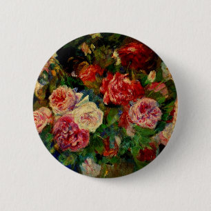 Bóton Redondo 5.08cm Rosas, famosa pintura Renoir,