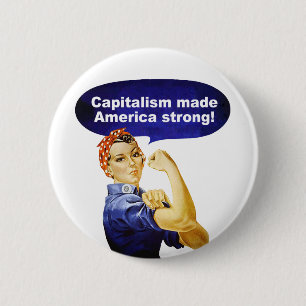 Bóton Redondo 5.08cm Rosie o botão do Rebitador-Capitalismo