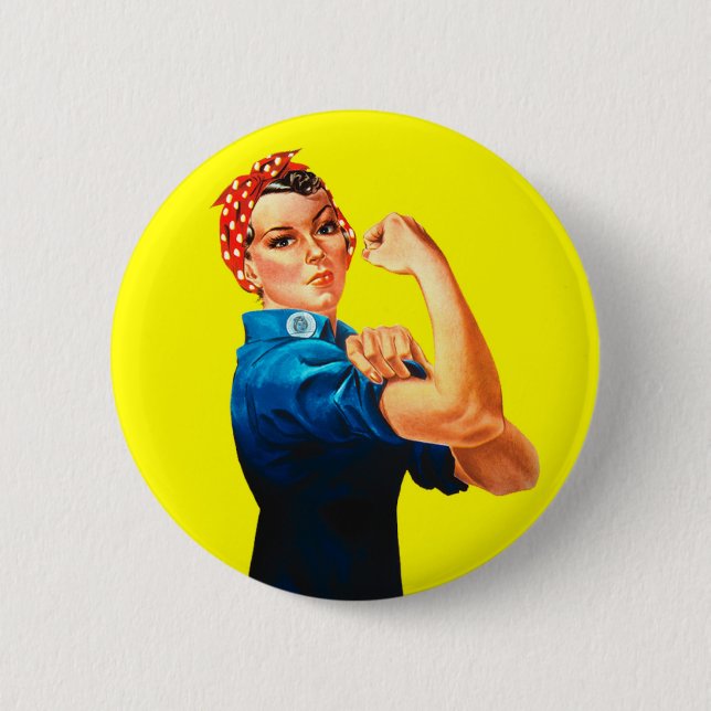 Bóton Redondo 5.08cm Rosie o rebitador - nós podemos fazê-lo, ícone (Frente)