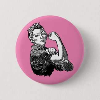 Bóton Redondo 5.08cm Rosie-The-Riveter Feminista - Gráfico De Arte-Linh