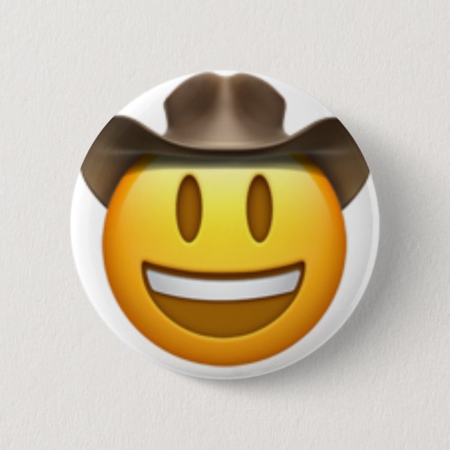 Bóton Redondo 5.08cm Rosto de Cowboy emoji (Frente)