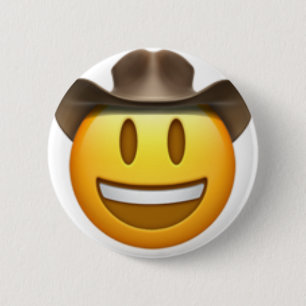Bóton Redondo 5.08cm Rosto de Cowboy emoji
