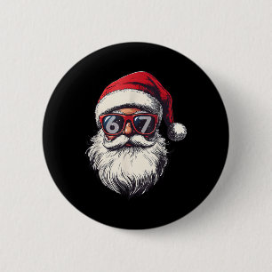 Bóton Redondo 5.08cm Rosto do Papai Noel 67 Natal Six Seven Bruh Meme 