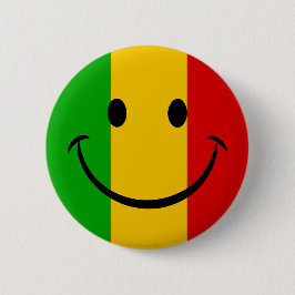 Bóton Redondo 5.08cm Rosto Emoji Sorriso Bandeira Rasta Listrada