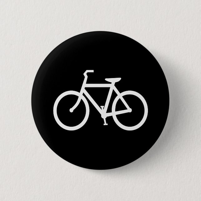 Bóton Redondo 5.08cm Rota de Bicicleta Branca (Frente)