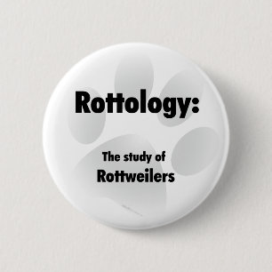 Bóton Redondo 5.08cm Rottology; Estudo de Rottweilers, Rottweiler, Rott