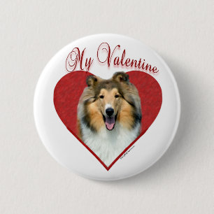 Bóton Redondo 5.08cm Rough Collie My Namorados - Botão