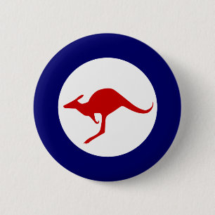 Bóton Redondo 5.08cm Roundel militar da aviação do canguru de Austrá