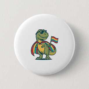 Bóton Redondo 5.08cm Roupa de dinossauro orgulhoso fofo em vetor Design