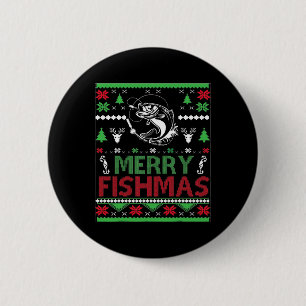 Bóton Redondo 5.08cm Roupas de Peixe de Natal de Pesca Feia B