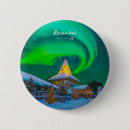 Bóton Redondo 5.08cm Rovaniemi, Finlândia - Magia Aurora