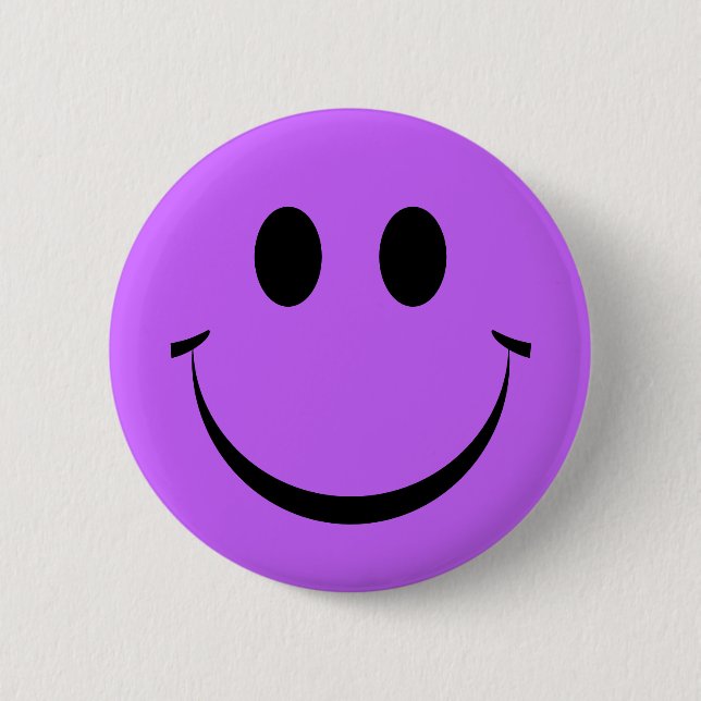 Bóton Redondo 5.08cm Roxo Feliz Rosto Cortado (Frente)