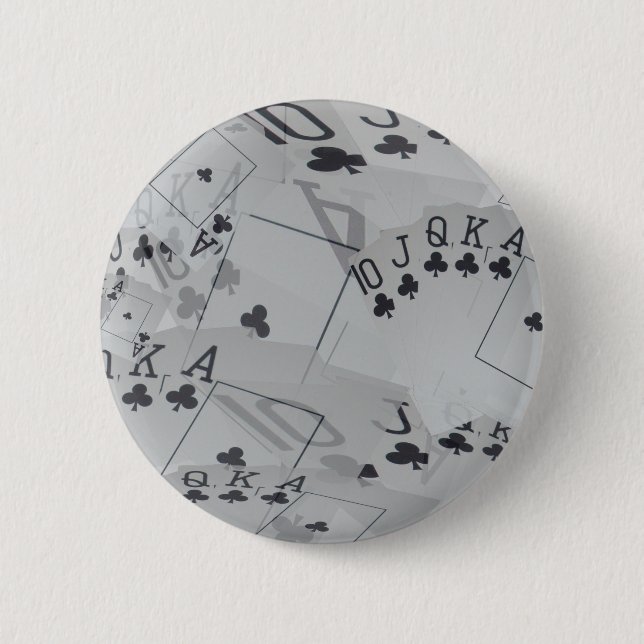 Bóton Redondo 5.08cm Royal Club Flush Poker Cards Padrão, (Frente)