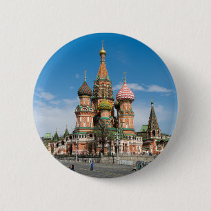 Bóton Redondo 5.08cm Rua.Catedral de Basil em Moscou