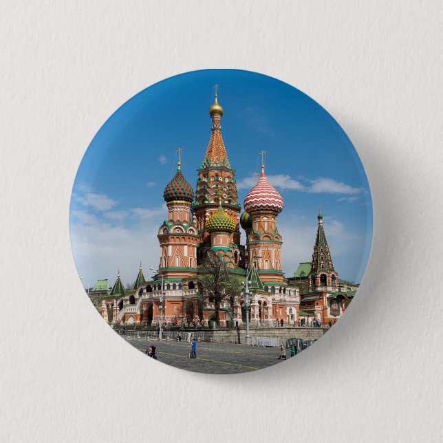 Bóton Redondo 5.08cm Rua.Catedral de Basil em Moscou (Frente)