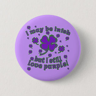 Bóton Redondo 5.08cm Rua de Shamrock roxo. Design de Dia de Patrick