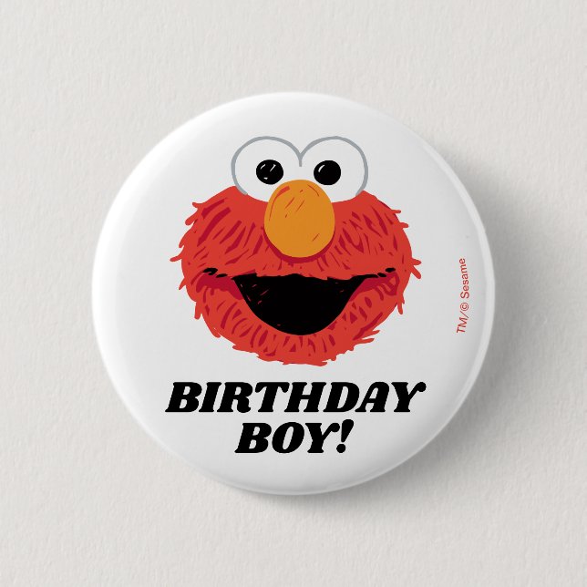 Bóton Redondo 5.08cm Rua Sésamo | Elmo Birthday Chalkboard Boy (Frente)