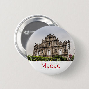 Bóton Redondo 5.08cm Ruína Macau da Rua. Igreja de Paul China Souvenir