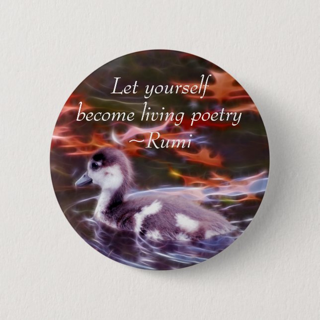 Bóton Redondo 5.08cm Rumi torna-se poesia viva (Frente)