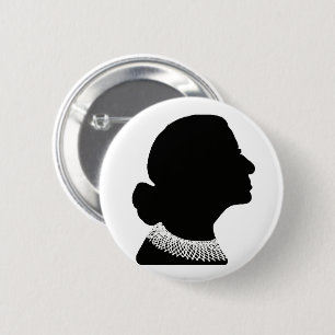 Bóton Redondo 5.08cm Ruth Bader Ginsberg Botão Silhouette Pin
