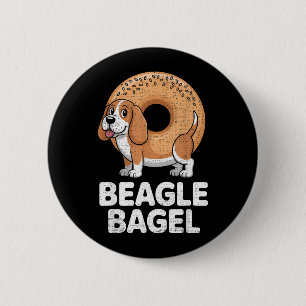 Bóton Redondo 5.08cm Saco de Cão Beagle Pão de Rosca Trocadilho Engraça