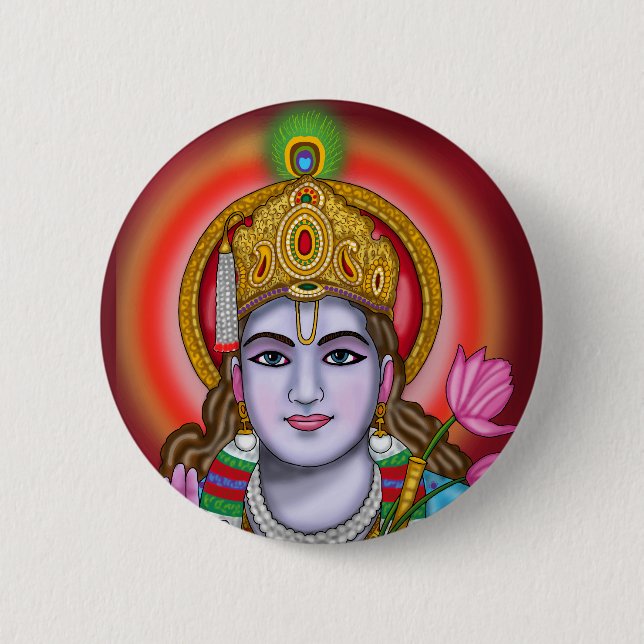 Bóton Redondo 5.08cm Saco de compras Shree Krishna (Frente)