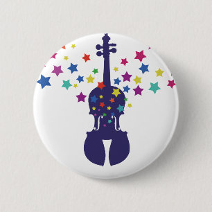 Bóton Redondo 5.08cm Sacola, chaveiro ou botão da estrela de Violn