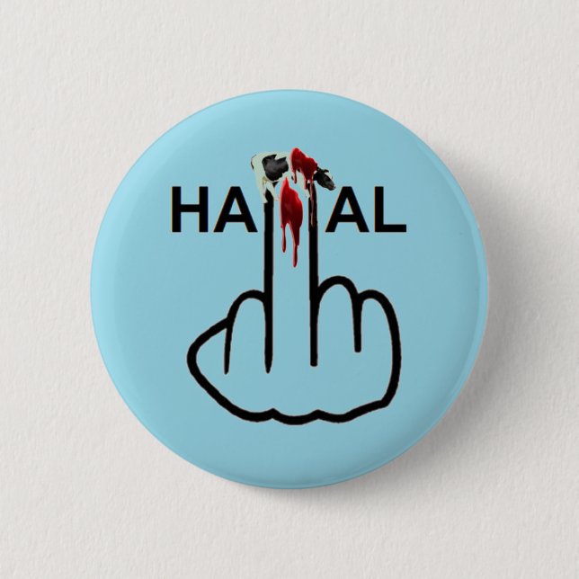Bóton Redondo 5.08cm Sacudir Halal do Botão (Frente)