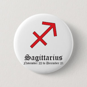 BÓTON REDONDO 5.08CM SAGITÁRIO SIGNO ASTROLÓGICO, SÍMBOLO ZODÍACO