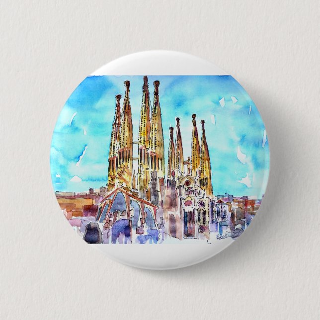 Bóton Redondo 5.08cm Sagrada Familia Barcelona (Frente)