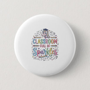 Bóton Redondo 5.08cm Sala de Aula de Unicórnio Cheia de Brilhos Merch O