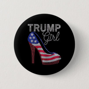 Bóton Redondo 5.08cm Saltos de Stilettos Trump Girl Sinal Americano Bri
