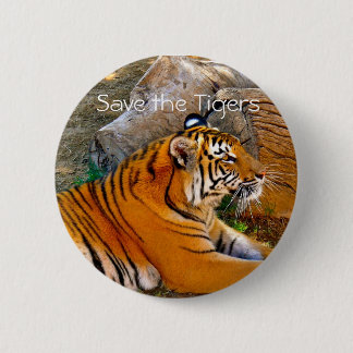 Bóton Redondo 5.08cm Salvar o botão do crachá dos tigres