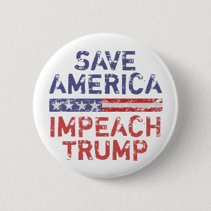 Bóton Redondo 5.08cm Salve a América, Impeach Trump