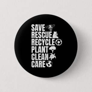 Bóton Redondo 5.08cm Salve Abelhas Salvando Animais Reciclar Plastict E