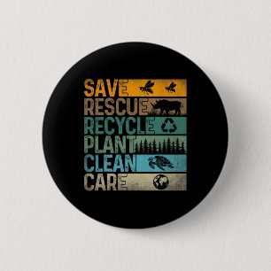 Bóton Redondo 5.08cm Salve Abelhas Salvando Animais Reciclares Plástico