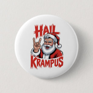 Bóton Redondo 5.08cm Salve Krampus Diabo Chifre Krampus Rock