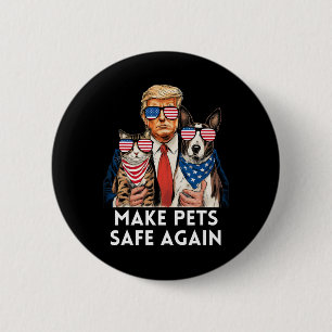 Bóton Redondo 5.08cm Salve Nossos Animais Vote Em Trump Trump Vance Ele