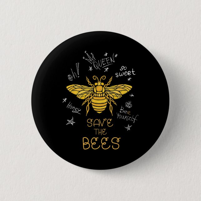 Bóton Redondo 5.08cm Salve O Apiário Da Camisa De Grafite Das Abelhas (Frente)