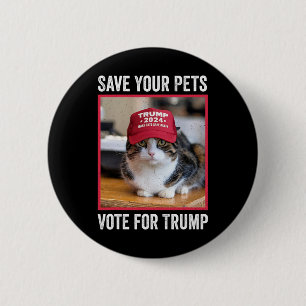 Bóton Redondo 5.08cm Salve Seus Animais Vote Em Trump Eleição EUA Citaç