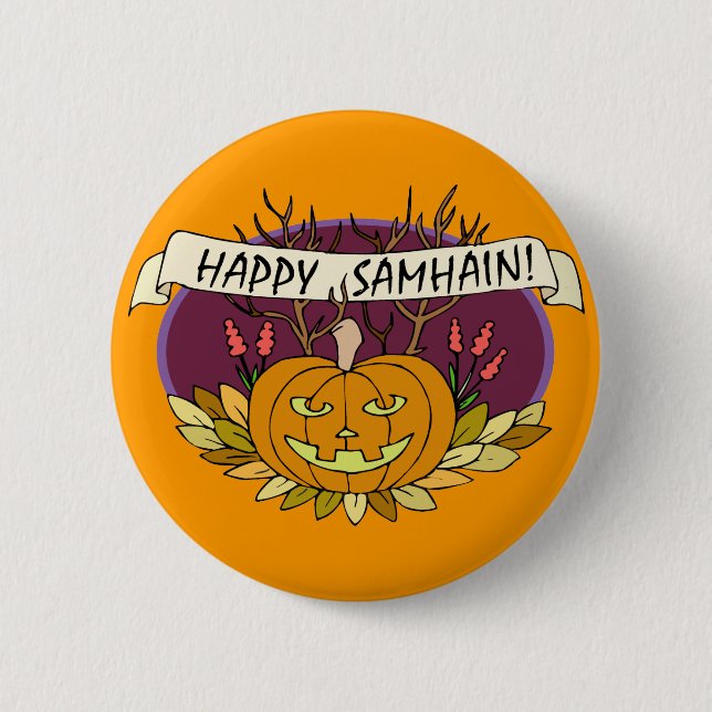 Bóton Redondo 5.08cm Samhain feliz (Frente)