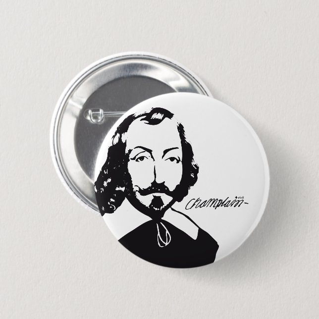 Bóton Redondo 5.08cm Samuel de Champlain Hipster Québec Français (Frente & Verso)